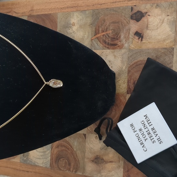 All Saints Saint Engraved Chain Necklace Pendant With All Saints Dust Bag Nwt❤️ - Picture 5 of 10